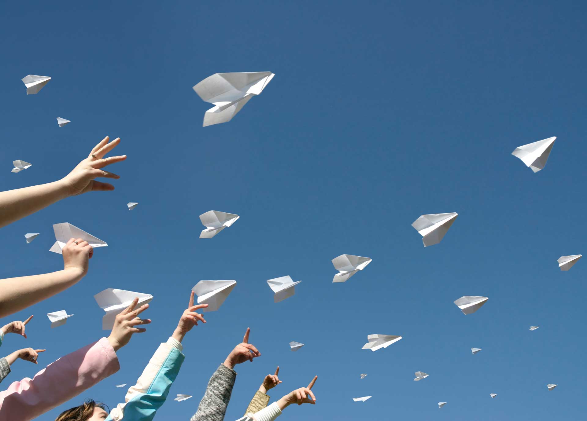 flying paper airplanes